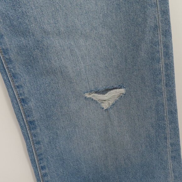 Old Navy Girls 14 High Rise Baggy Wide Leg Blue Denim Jeans Pants Distressed NEW - Picture 4 of 13